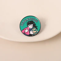 psychology and health enamel pin custom kimetsu yaiba against depression boy badges lapel anime brooches jewelry gifts
