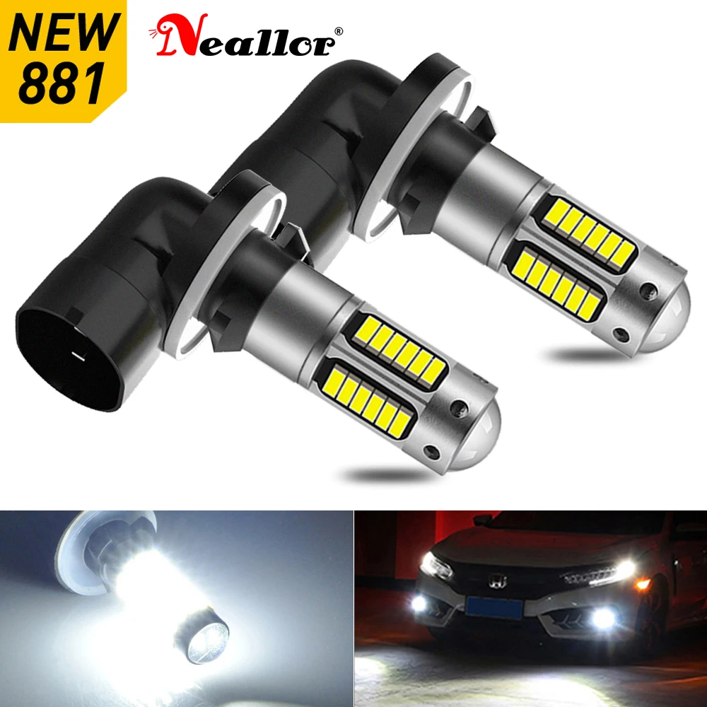 

2pcs H27 881 880 H1 H3 Super Bright White Fog LED Bulb Hight Power 5W Car Head Light Lamp DRL Day Running Light 12V 6000K