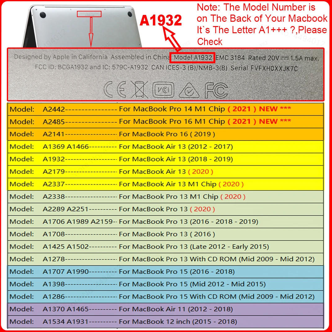 Пластиковый прозрачный жесткий чехол для MacBook Air 2020 A2337 A2179 Pro Retina 11 12 13 15 16 дюймов