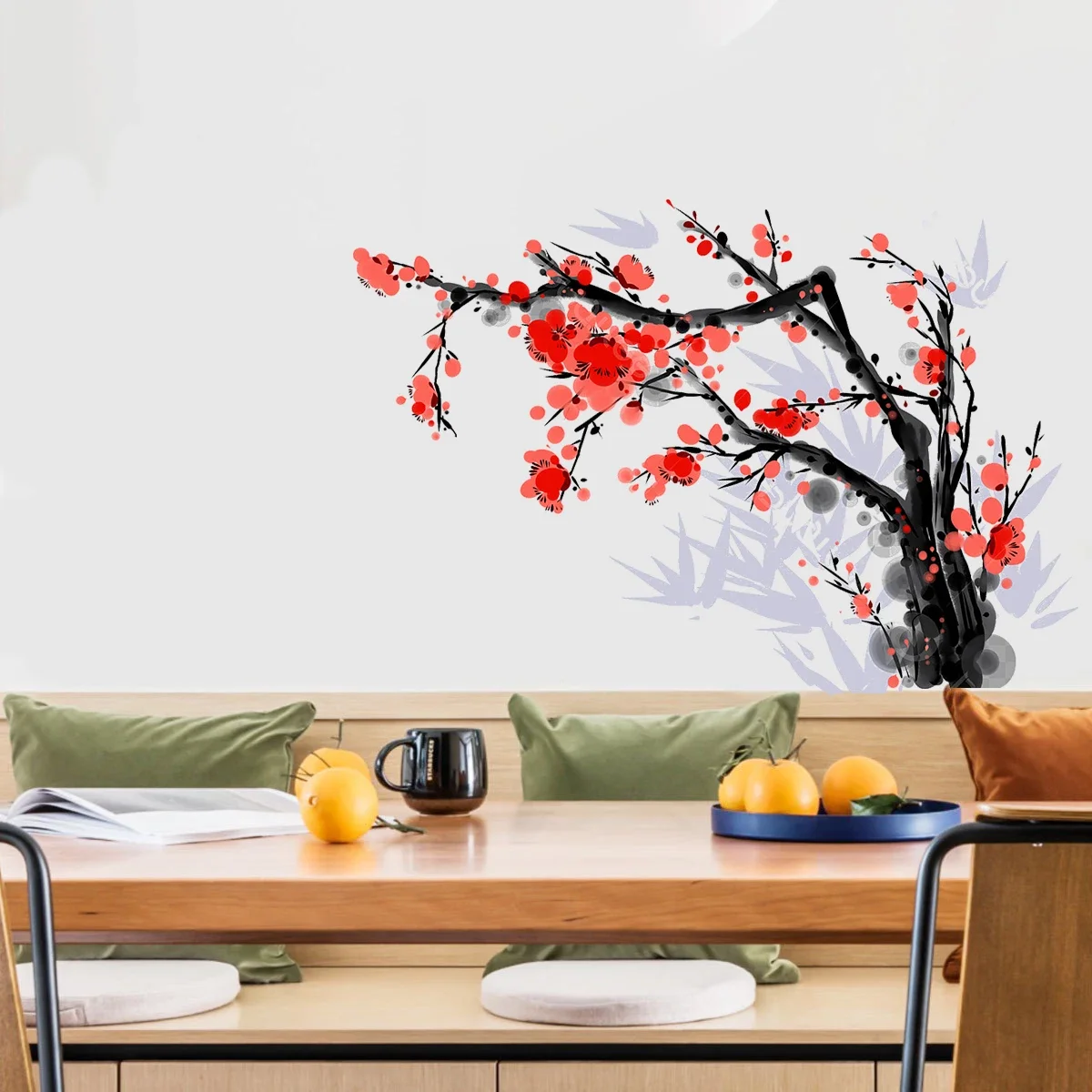 Чернила цветы сливы красные наклейки на стену детская комната потолок крышу
