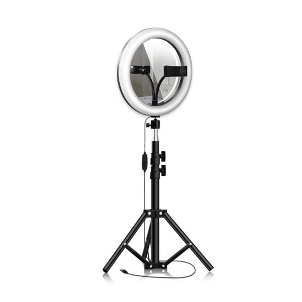 

With Mirror Makeup Beauty Makeup Light 26CM Net Red Photography Tripod Anchor Live Broadcast Bracket LED Ring Light