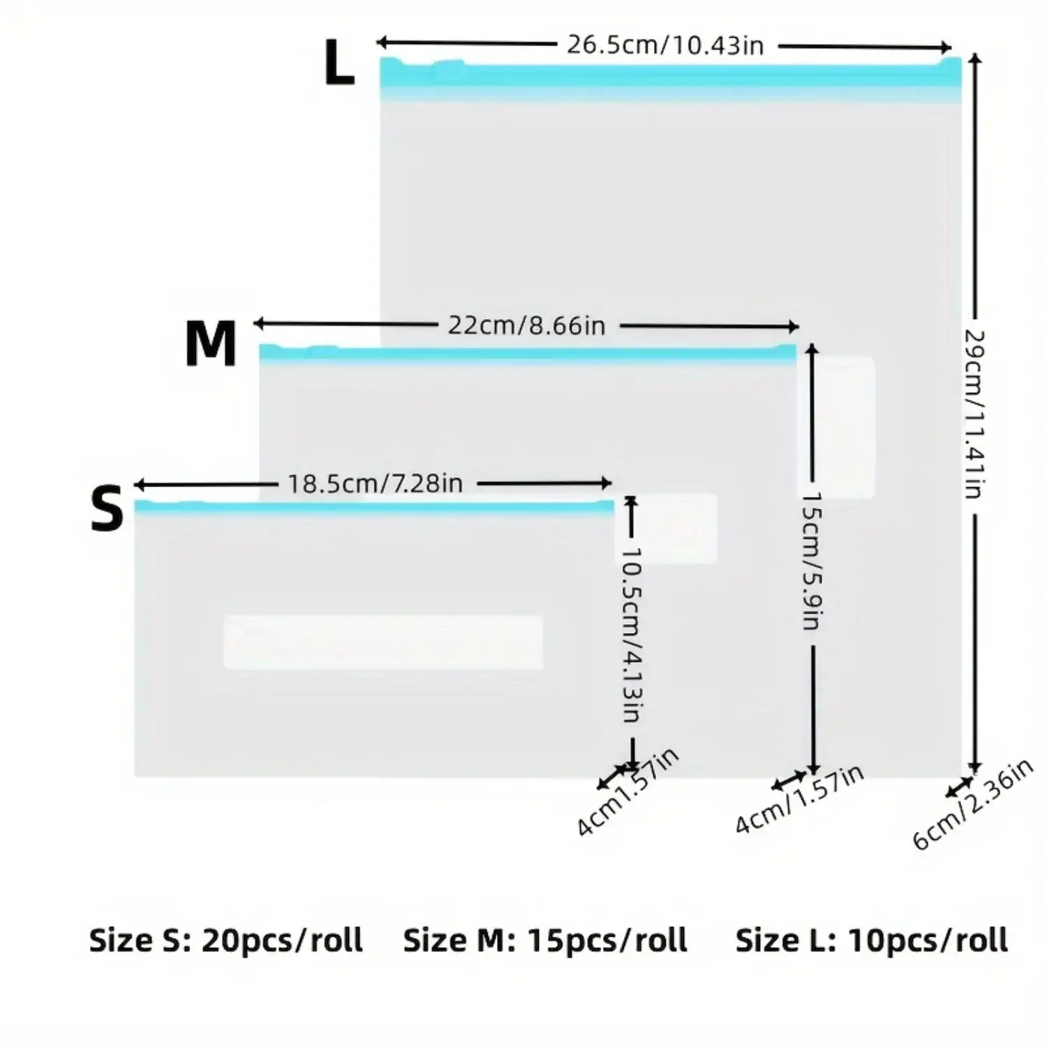 

Набор из 45 многоразовых пластиковых пакетов с застежкой-молнией