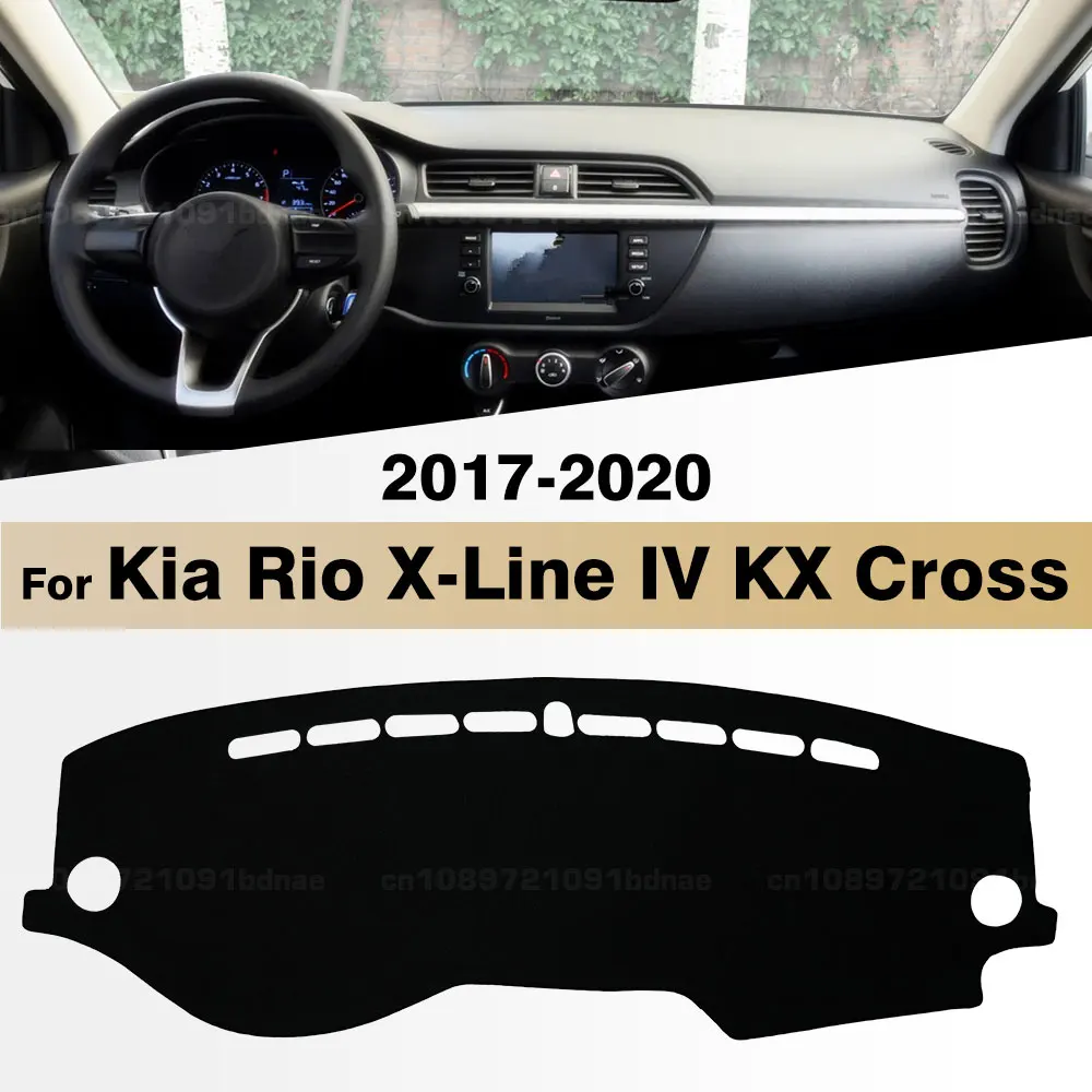Фото Для Kia Rio X-Line IV KX Cross 2017 2018 2019 2020 автомобильный чехол для приборной панели, коврик для приборной панели, солнцезащитный козырек, анти-УФ-козырь, автомобильные аксессуары №1