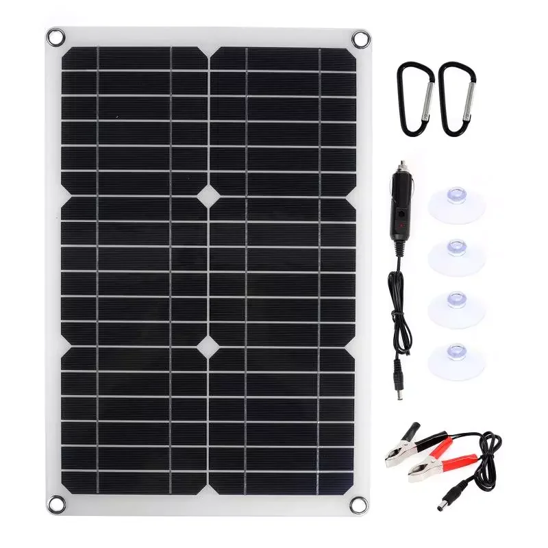 

12V 180W Protable Solar Panel Kit 2 USB Port with 10A/20A LCD Display Solar Charge Controller Off Grid Monocrystalline Module