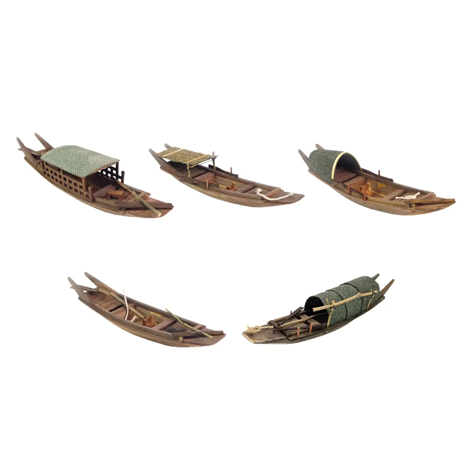 

Деревянная миниатюрная лодка-каноэ ручной работы для книжного шкафа, настольное украшение, домашний акцент