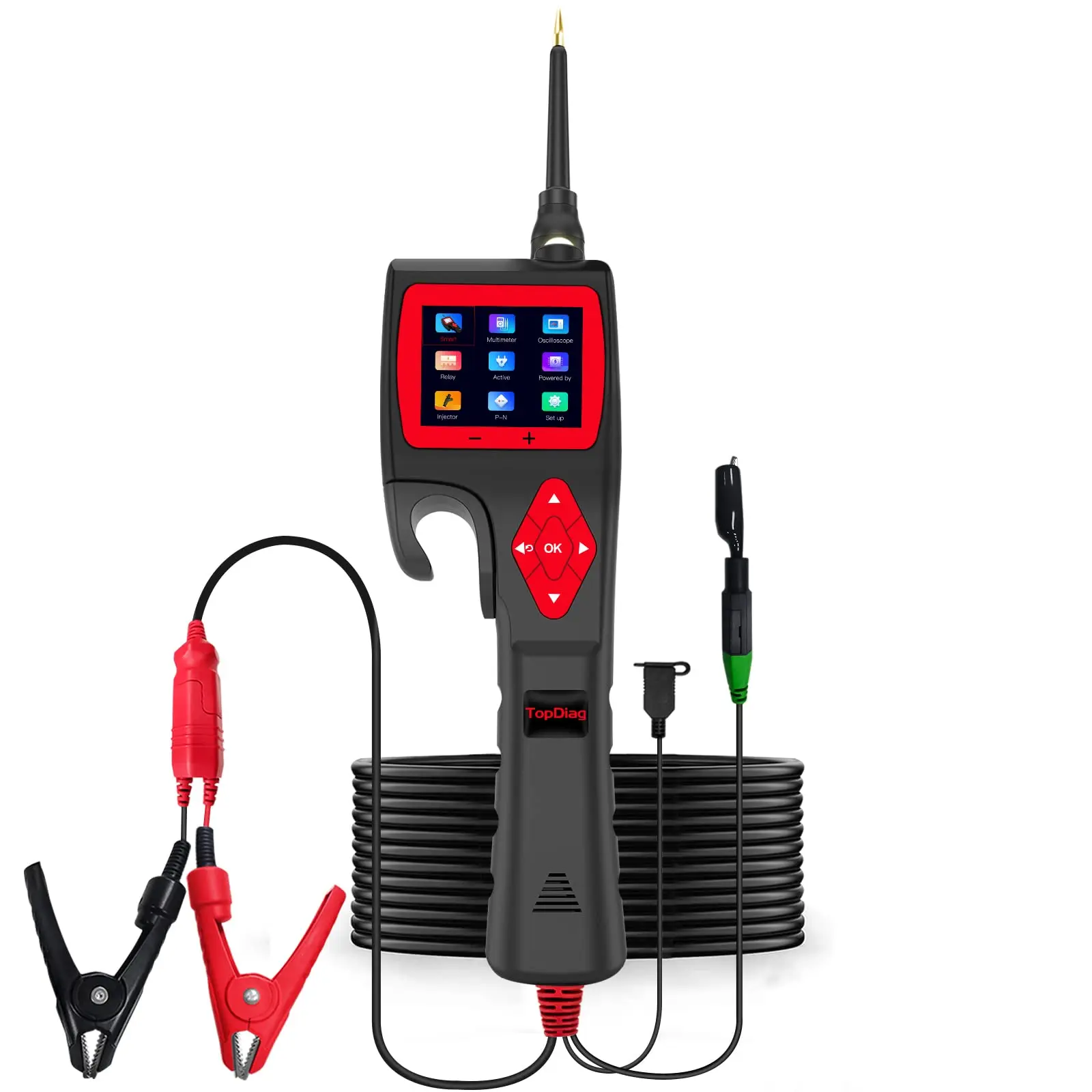 

TopDiag P200 Automotive Circuit Tester Car Power Probe Kit Relay Fuel Injector Activating Test 12V 24V Vehicle Diagnostic Tool