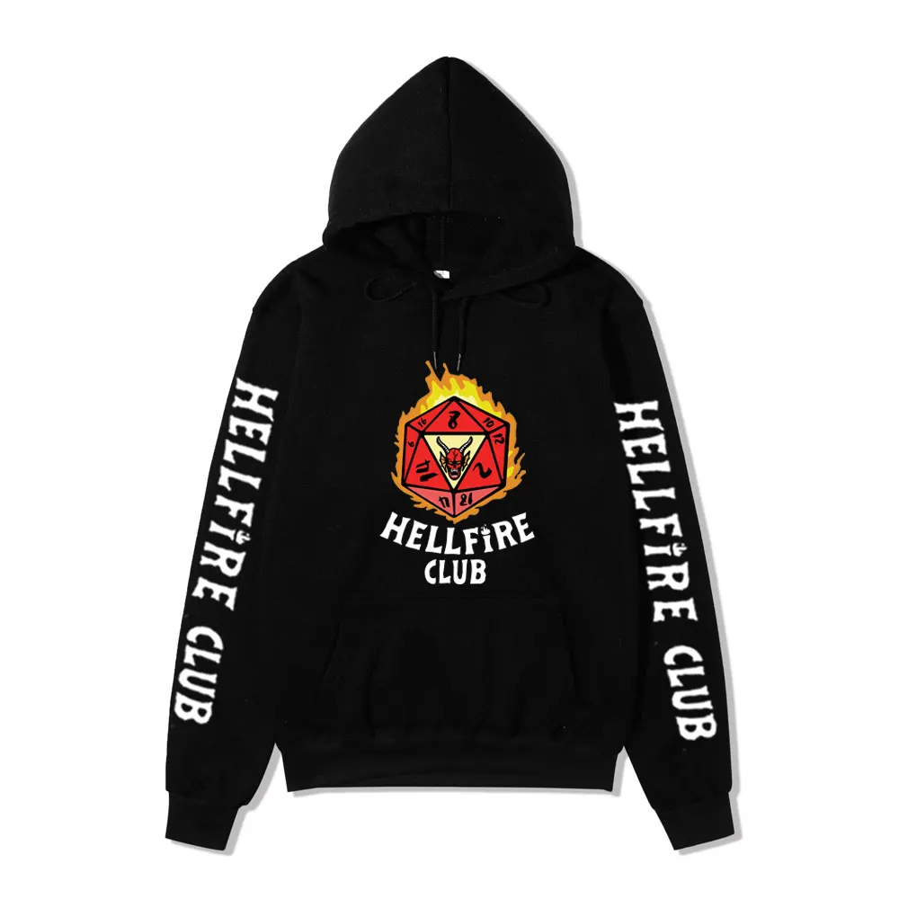 

Толстовка с капюшоном Hellfire Club для мужчин, уличная одежда с длинным рукавом, пуловер с готическим принтом, унисекс, осенне-зимняя одежда для п...