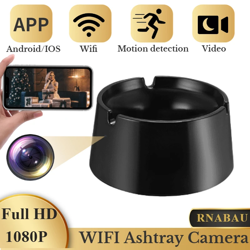 

1080P Full HD Mini Camera WIFI Ashtray Camera Loop Recording Motion Detection Home Security Nanny Camera Secret Cam