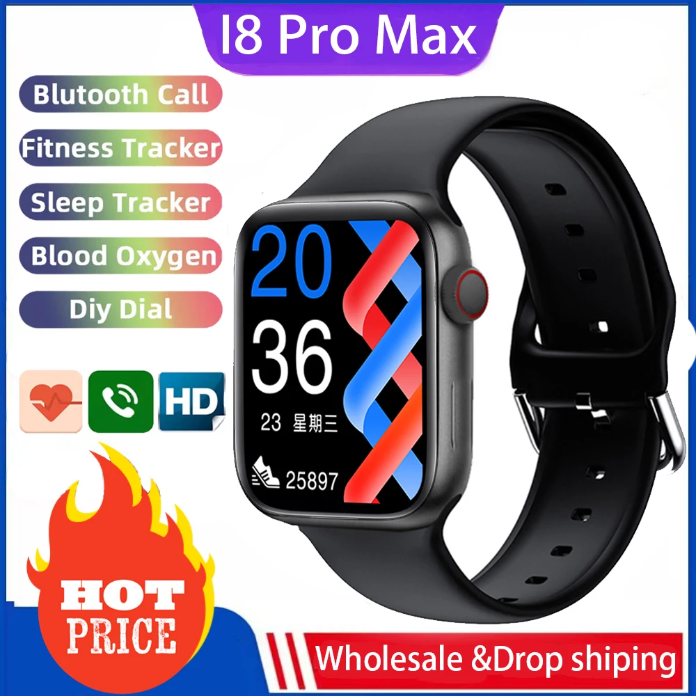 

Xiaomi Original i8 Pro Max Smart Watch Series 8 Custom Dial Men Women Heart Rate Monitor Sport SmartWatch IWO14 Plus X8 XS8