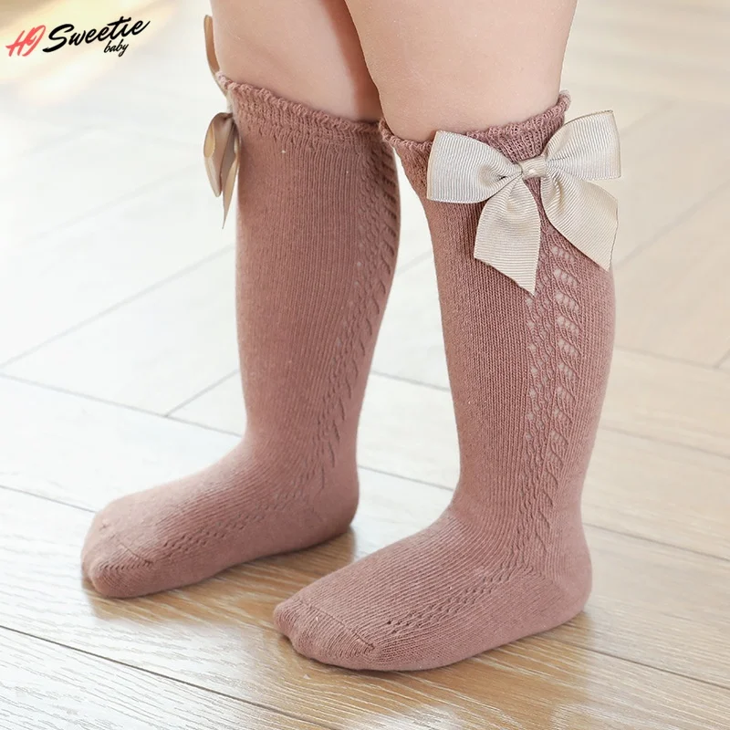 

Summer Thin Mesh Girls Socks Solid Color Bow Children's Cute Socks Princess Baby Socks 0-3-6 Years