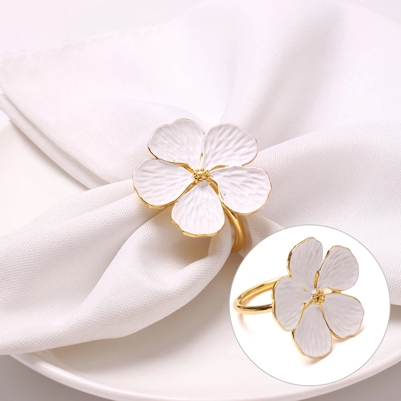 

1pc Wedding Simple Plum Napkin Napkin 5 Petals Lucky Flower Napkin Ring Napkin Rings
