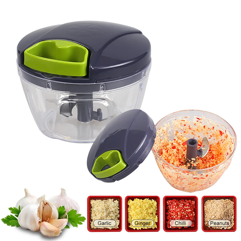 

400ML/900ML Manual Garlic Chopper Fruit Vegetable Slicer Meat Grinder Chili Onion Nut Garlic Press Crusher Kitchen Cooking Tools