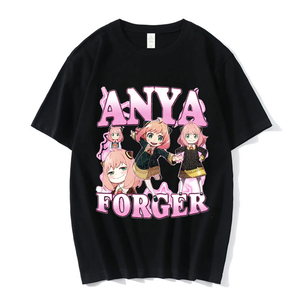 

Japanese Anime Spy X Family Anya Forger Graphics Print T Shirt Men's Cotton Oversized T-shirts Casual Harajuku Streetwear Tops