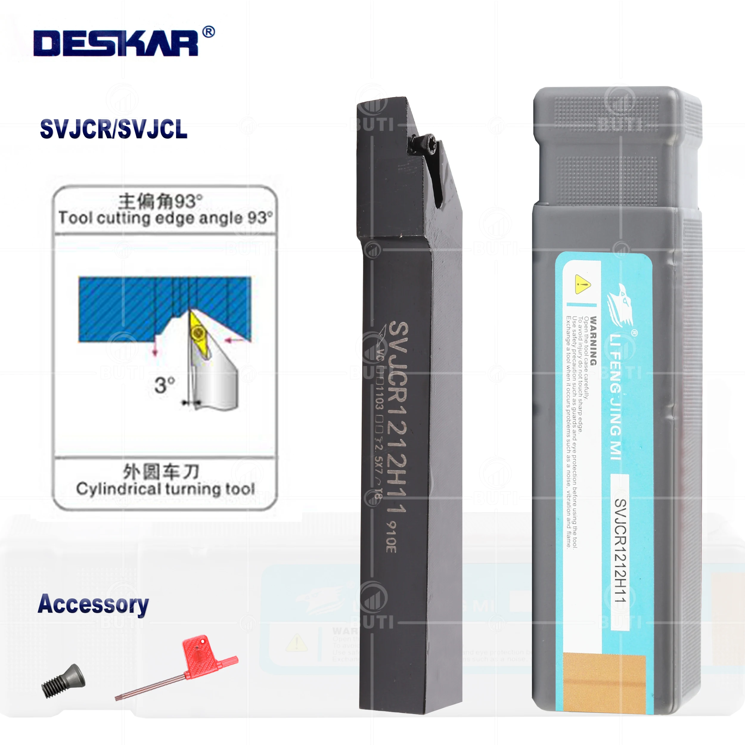 

DESKAR 100% Original SVJCR1212H11 SVJCR1616H11 SVJCR2020K11 SVJCR2525M16 SVJCR SVJCL External Turning Tool Holders CNC Lathe Bar