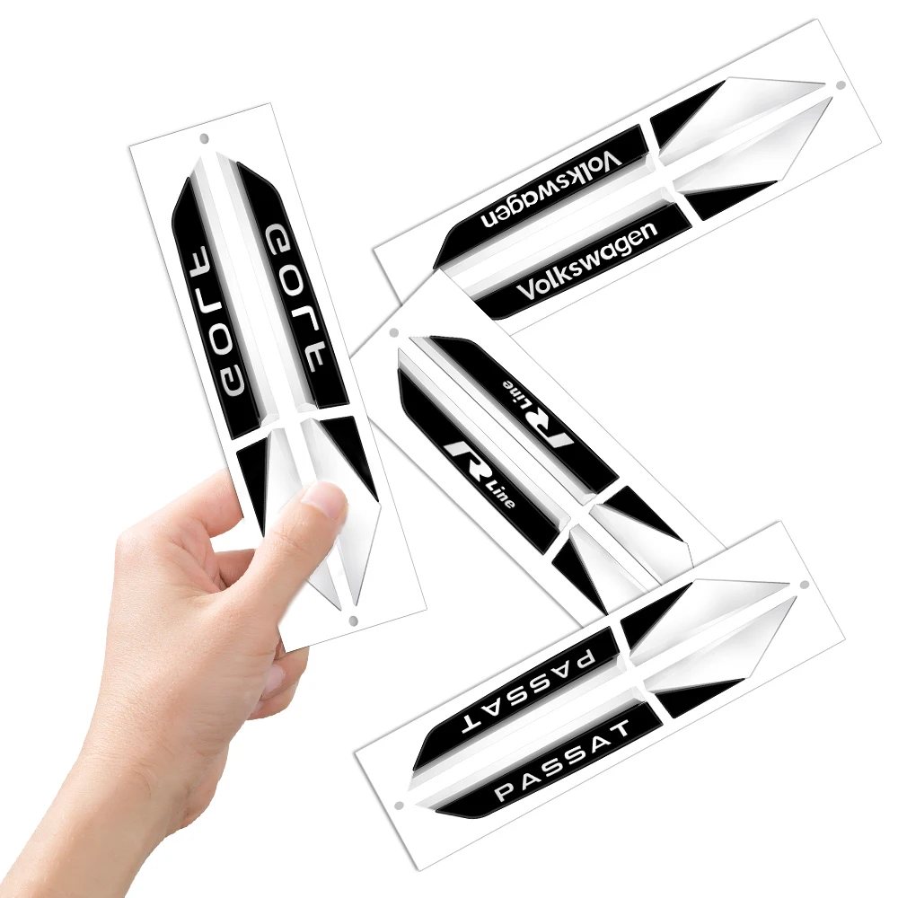 Car Styling ABS Metal Logo Błotnik Boczny Emblemat Naklejka Dekoracja Do Volkswagen R Line Golf 4 5 6 7 8 7.5 Passat B5 B6 B7