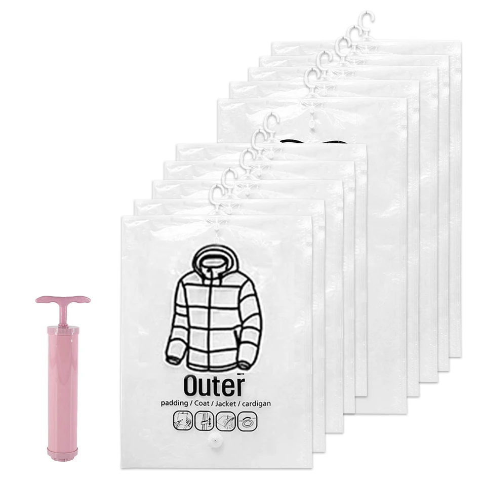 

Vacuum Storage Saving For Seal Jackets Storage Closet Bags Suit Hanger With Coats Wardrobe Hanging Bag Space Clear Organizer