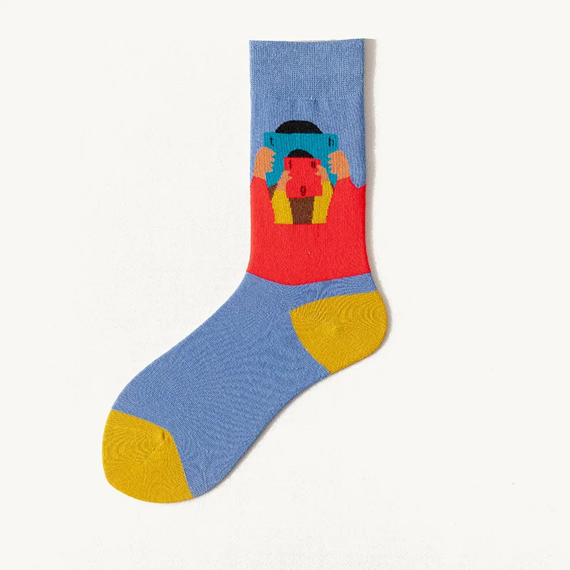 Носки мужские женские хлопковые с абстрактным рисунком |