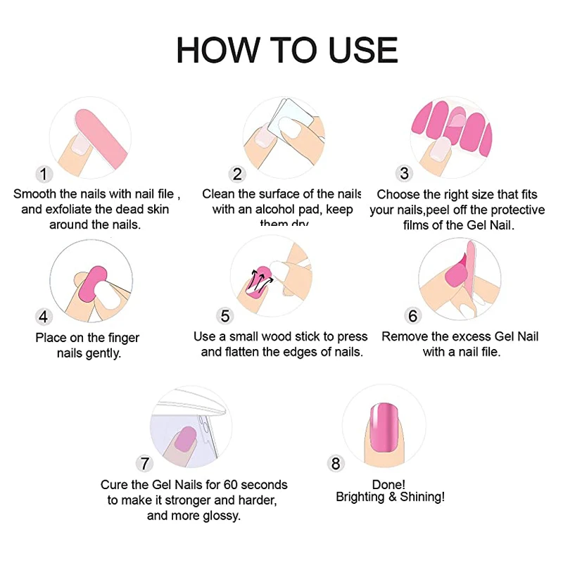 Полоски для ногтей полузатвердевающие водостойкие с полным покрытием наклейки