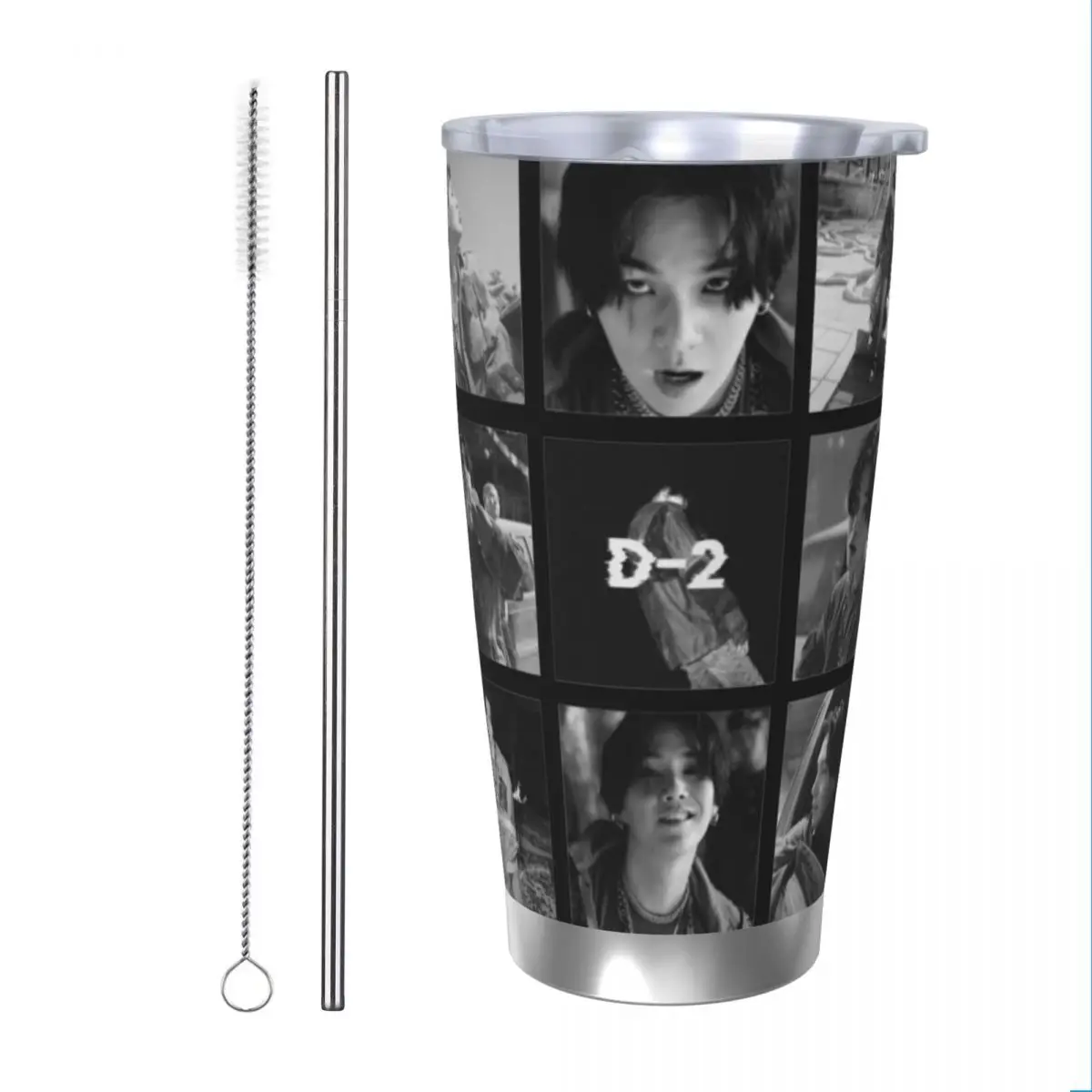 Коллаж Agust D Термокружка с вакуумной изоляцией Kpop уличная кружка защитой от