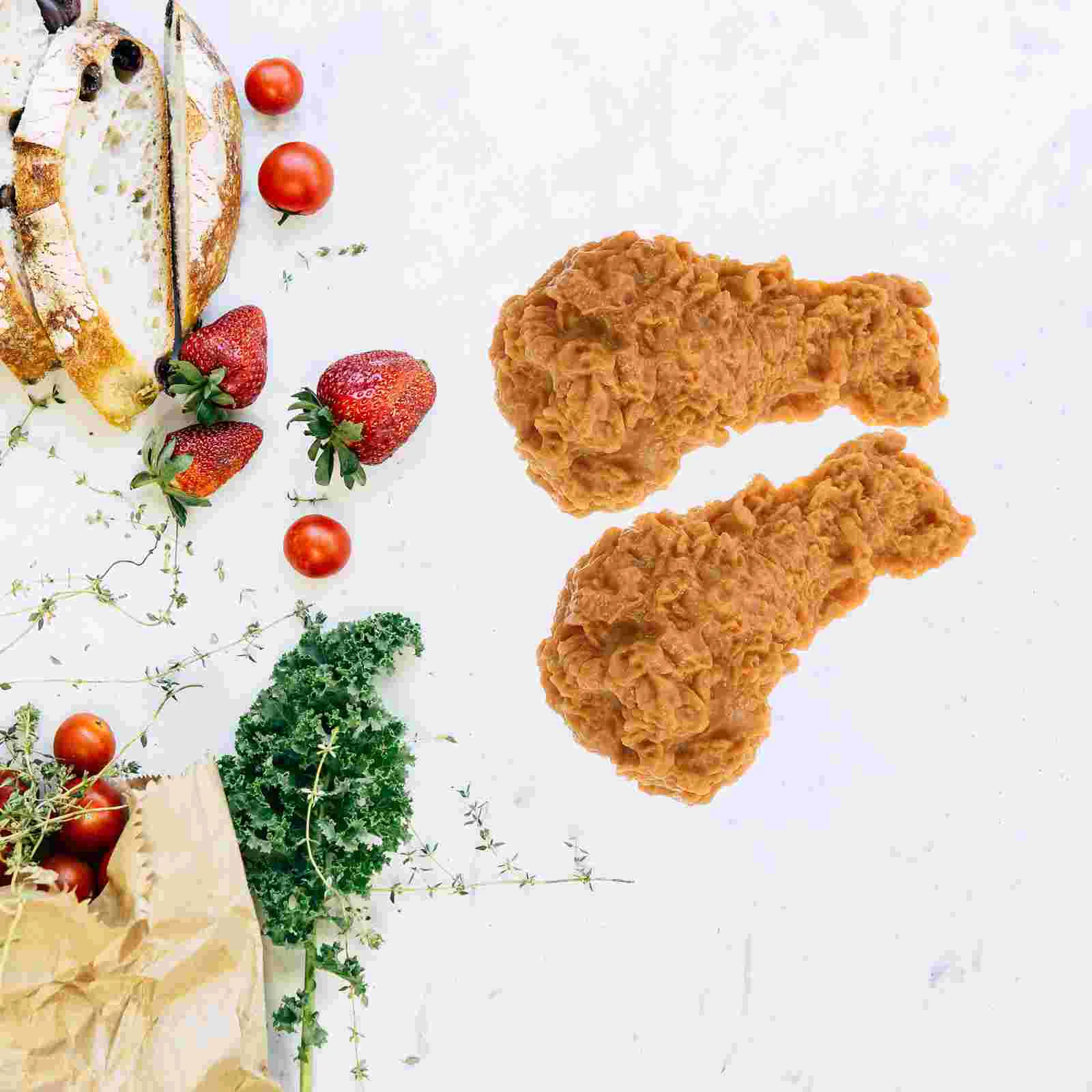 3pcs Restaurant Simulated Chicken Leg Fake Food Meat Decoration Model Prop realistic roasted chicken leg