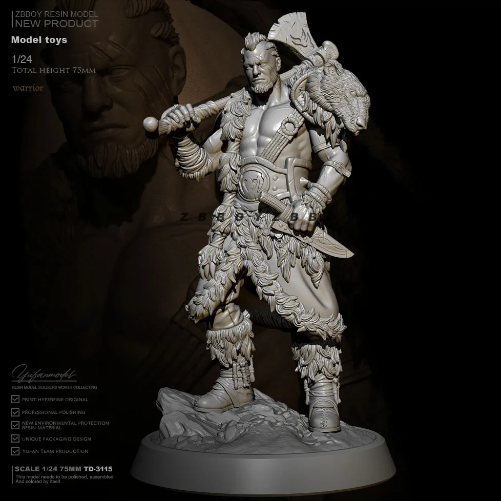 

75mm 1/24 Resin model kits figure colorless and self-assembled TD-3115