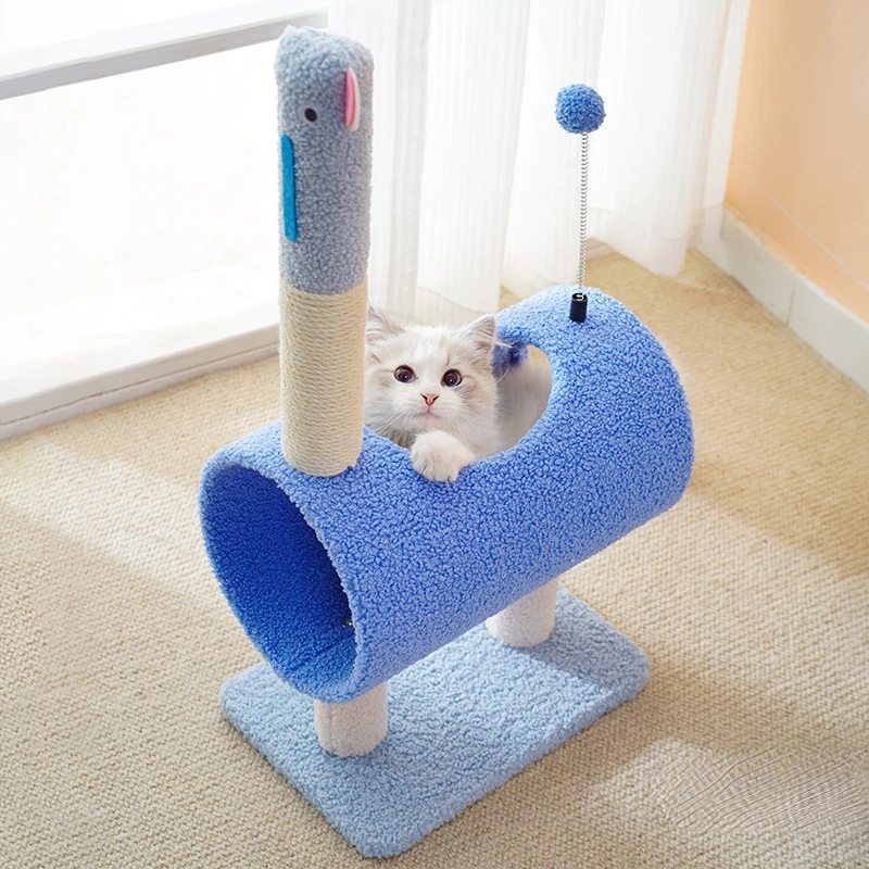 

Cartoon Modeling Toys For Cats Fun Tunnel Cat Tree Sisal Material Cat Scratching Post Stable Load-bearing Cat Supplies