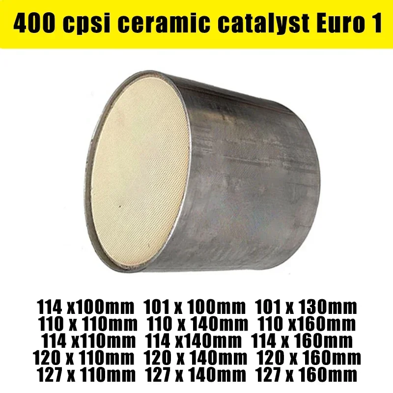 

Универсальный каталитический конверт EURO 1 400 Cpsi с высоким расходом 101/114/120/127*100 мм, спортивный катализатор, трехсторонняя круглая керамическая подложка