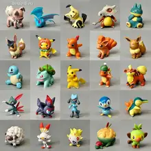 4Cm Cartoon Pokmon Charmander Bulbasaur Pikachu Eevee Cubone Mr.mime Mew Bulbasaur Anime Action Figure Model Toys for Children