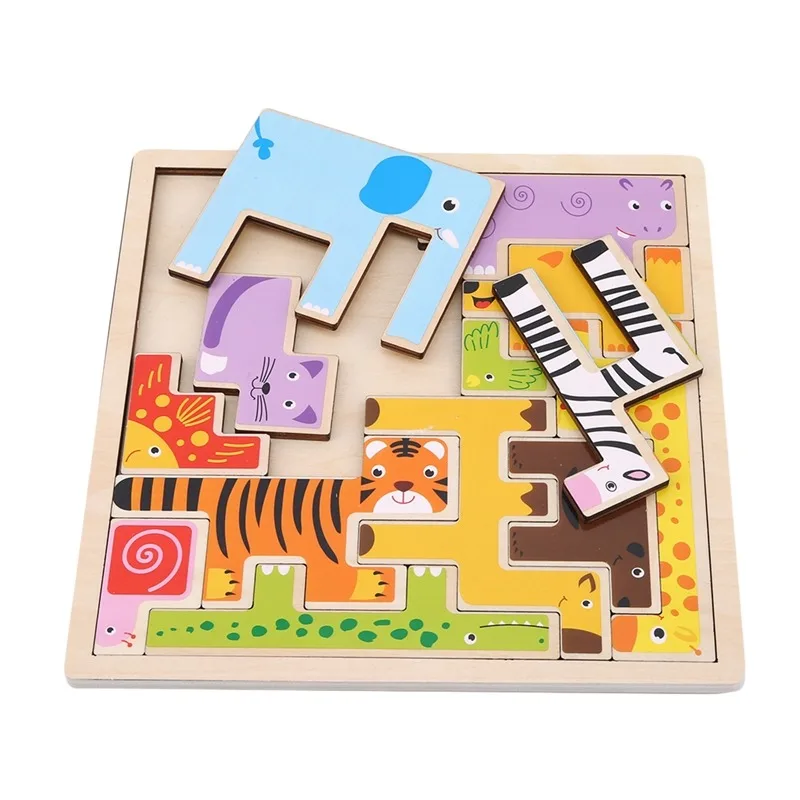

Intelligentie Kinderen Speelgoed Houten 3D Puzzel Multilayer Puzzel Baby Speelgoed Kind Creatieve Early Educatief Speelgoed
