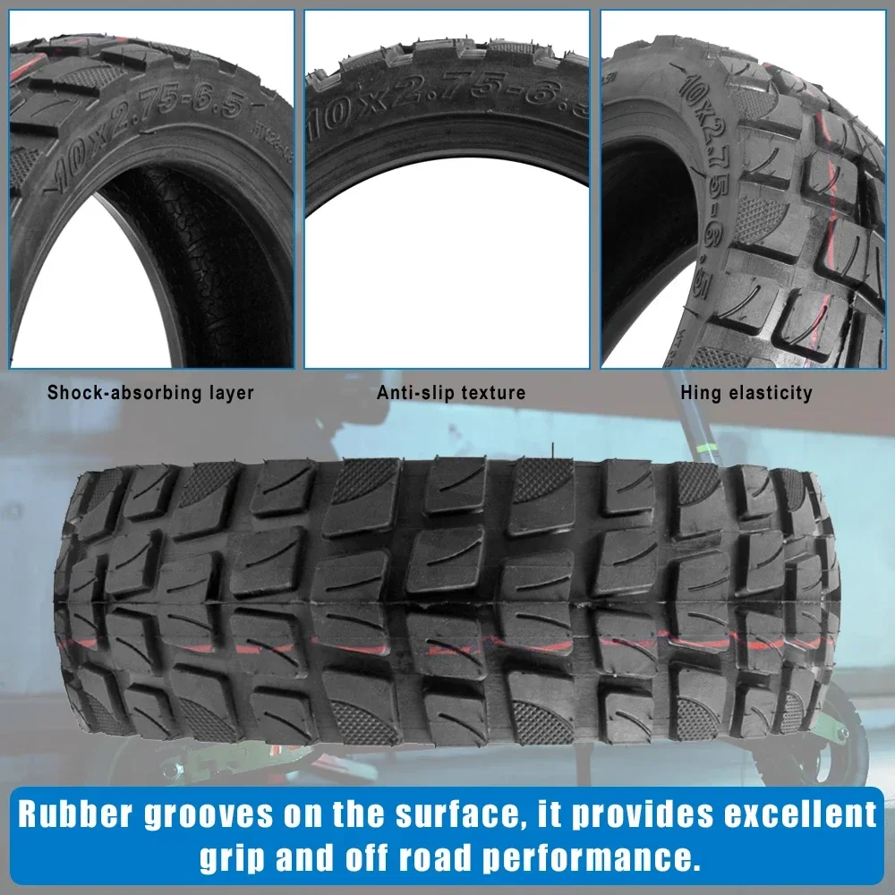 Фото Внешняя шина 10x2.75-6.5 для Speedway 5 и электросамоката Dualtron 3, 10 дюймов, 10*2.75-6.5, бескамерная, для бездорожья, запчасти. №5