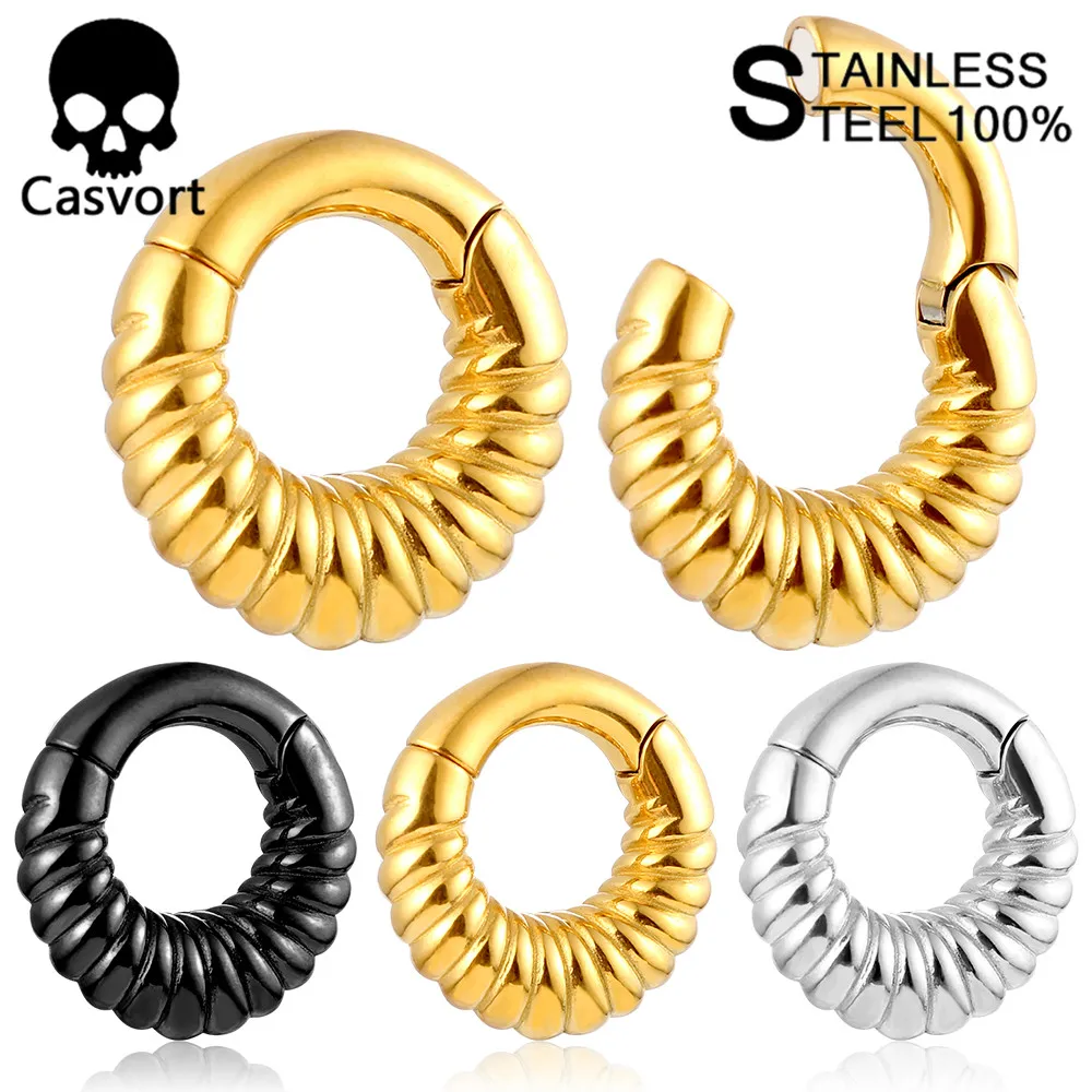 

Casvort 2PCS Classic Vortex Magnetic Ear Weight Hanger Stainless Steel Ear Plug Tunnel Body Jewelry Piercing Ear Gauges Expander