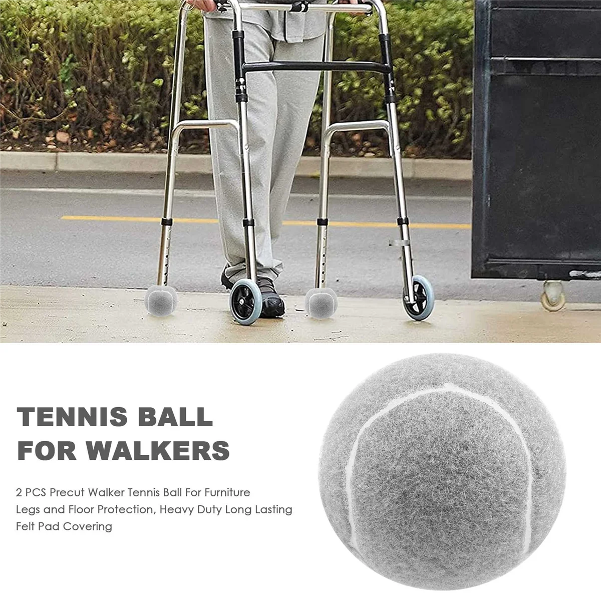 2 шт. предварительно вырезанный теннисный мяч Walker для ножек мебели и защиты пола
