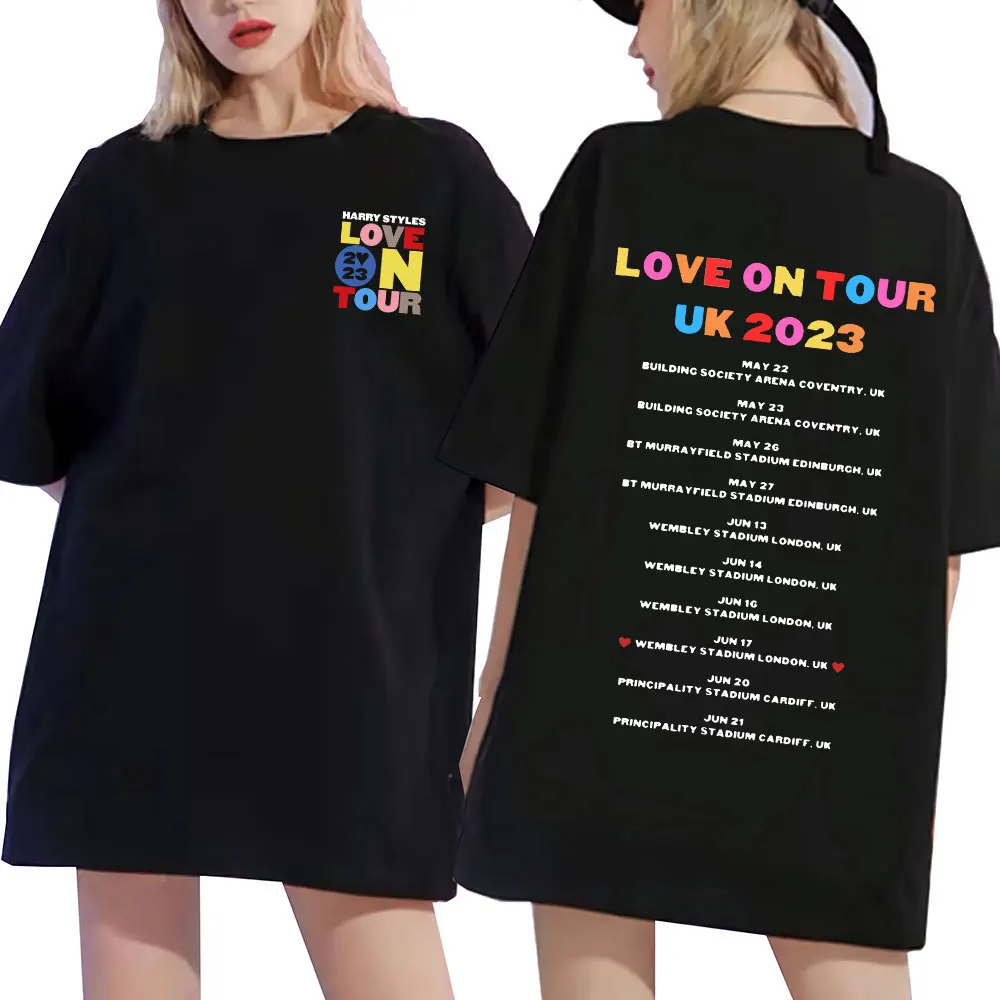 

Love on Tour 2023 Concert T Shirt Men Women Harajuku Hip Hop T-shirt Cotton Casual Short Sleeve Oversized T-shirts Streetwear