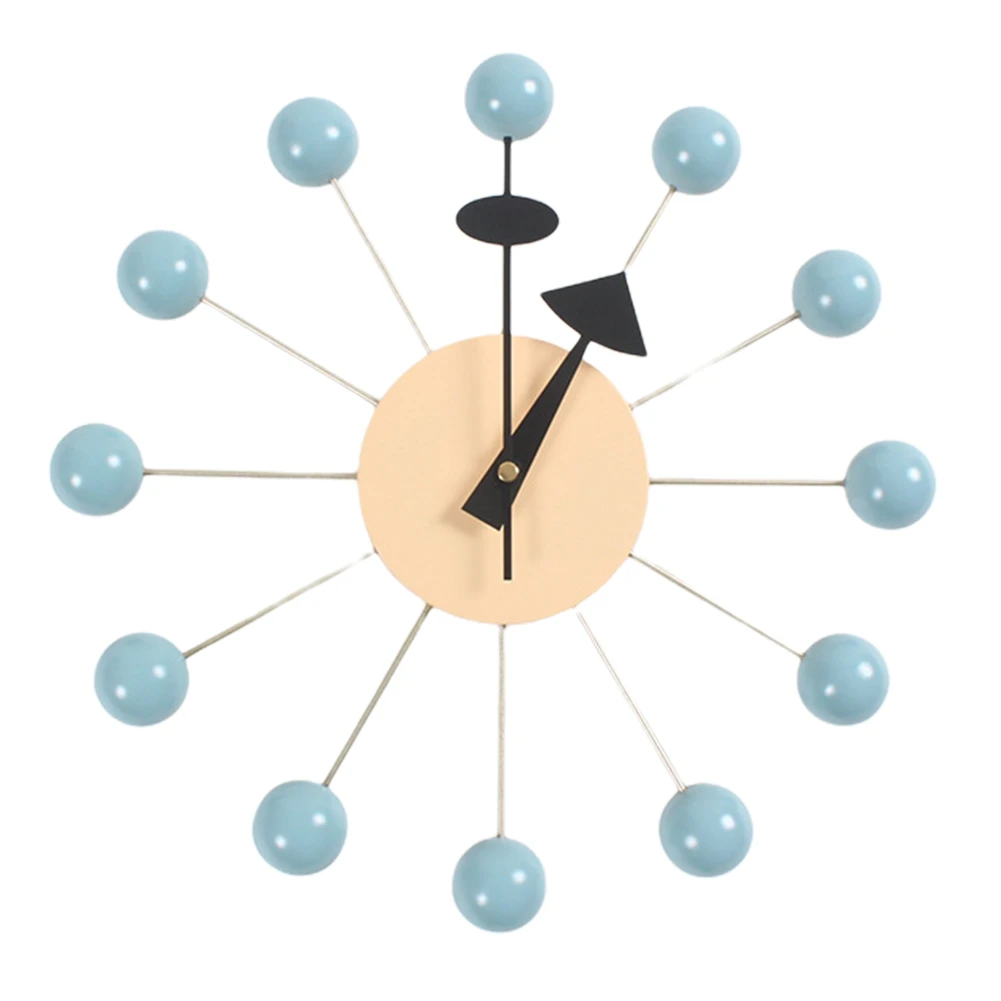 

Quiet Round Ball Wood Wall Clock Home Decor Modern Design Clocks for Living Room Decoration Accessories with Movement,C