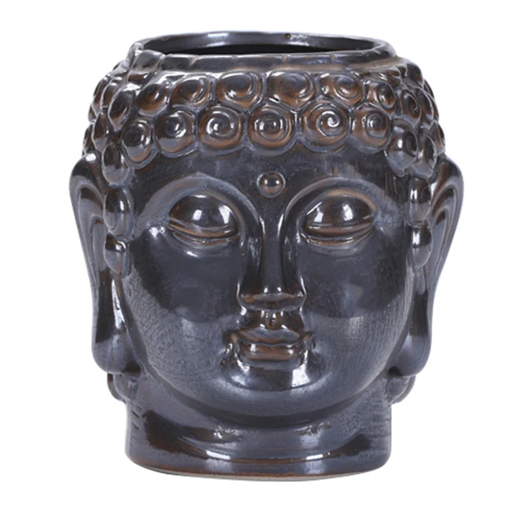 

Pot Planter Flowerhead Ceramic Flowerpotsucculent Decorative Make Bonsai Holder Brush Zen Adornment Pots Face Pen Vasemeditating
