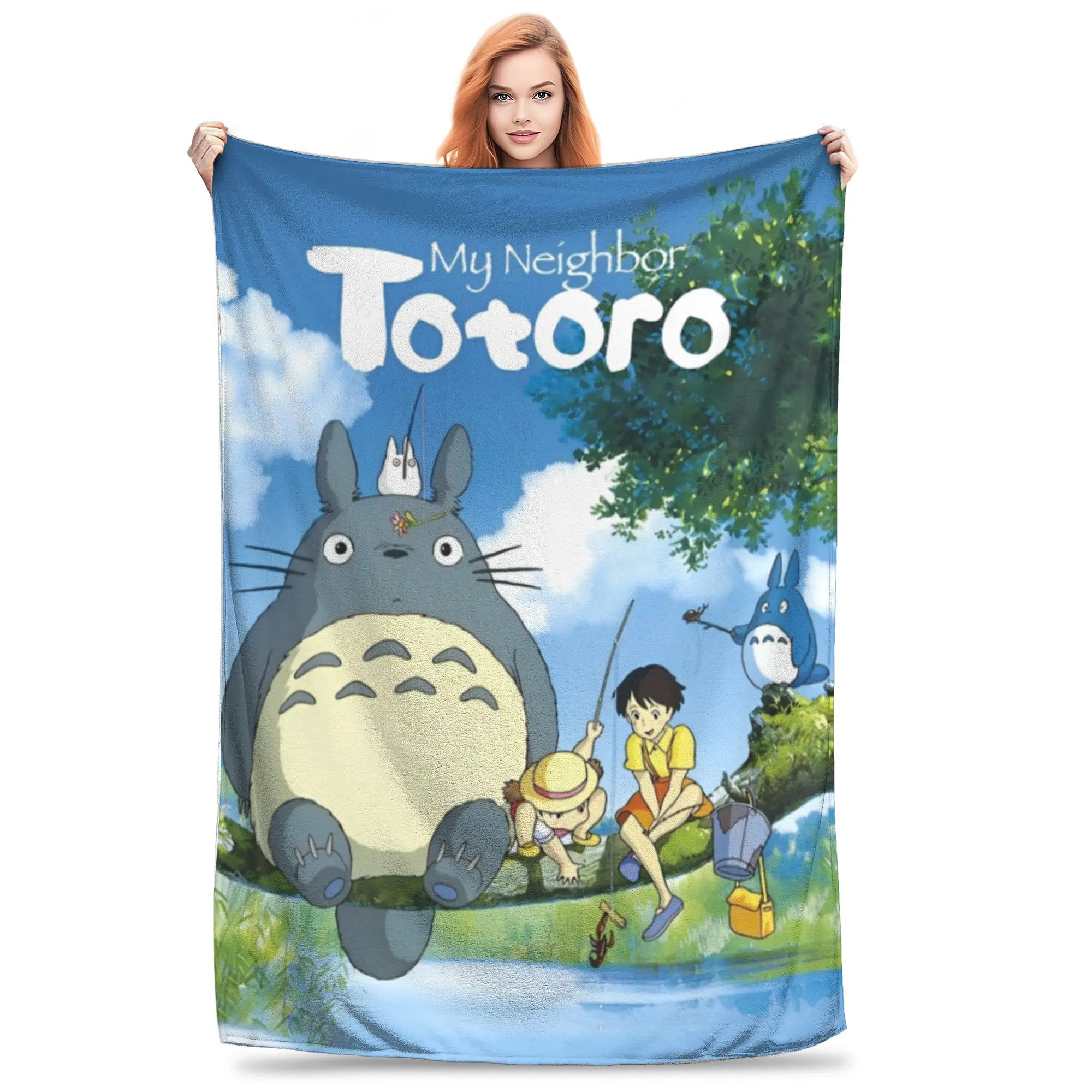 Фланелевые одеяла T-Totoros для рыбалки в стиле аниме Kawaii милая новинка с героями