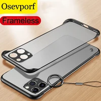 transparent frameless matte hard pc phone case for iphone 13 12 11 pro max xs xr x 6 7 8 slim clear cover for iphone 11 capinhas