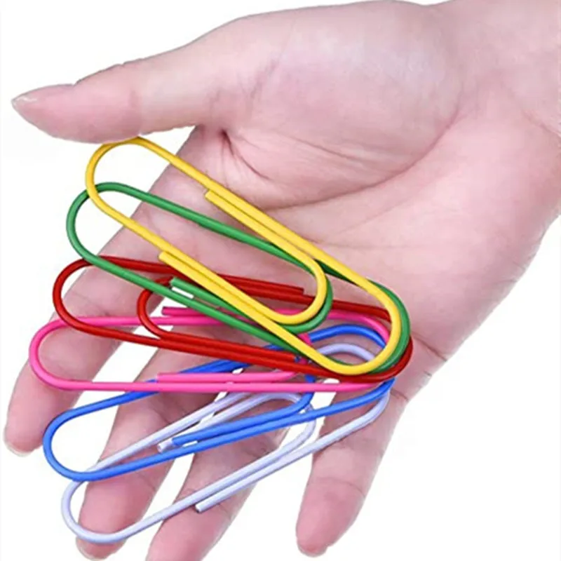 

50mm Effective Office Supplies large color plastic coated paper Clip Bookmark paper clip spinacze biurowe