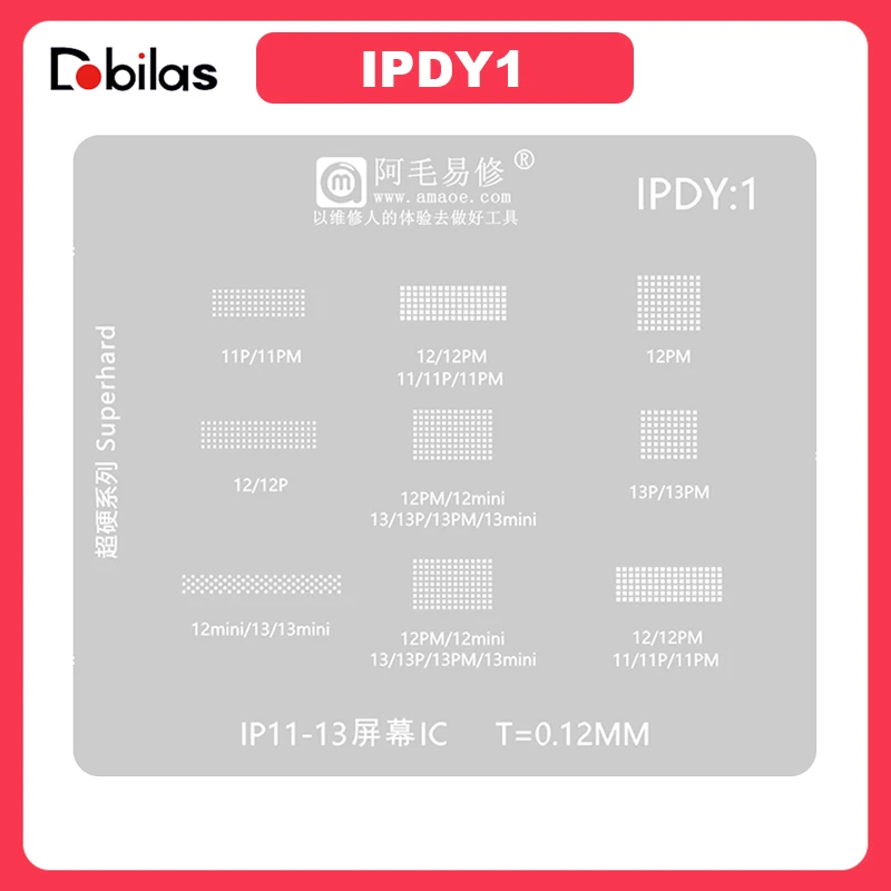 

Amaoe IPDY1 BGA Reballing Stencil Template For iPhone 11 12 13 Pro Max Mini 11Pro 12Pro 13Pro LCD Screen IC Repair Tools