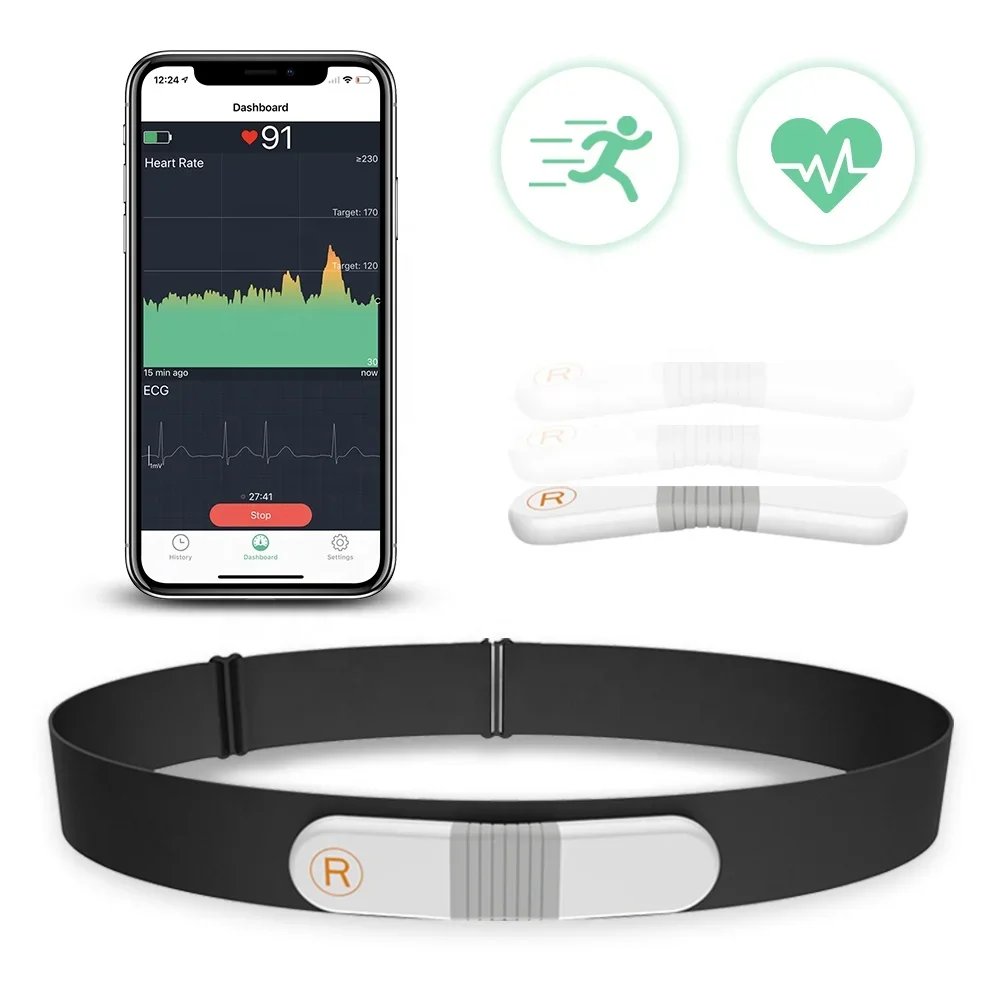 Смартфон Wellue VisualBeat Bluetooth Монитор сердечного ритма Нагрудный ремень
