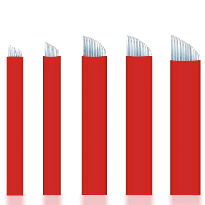 50 шт. лезвия Tebori 0 2 мм иглы для микроблейдинга татуировки перманентного макияжа 14