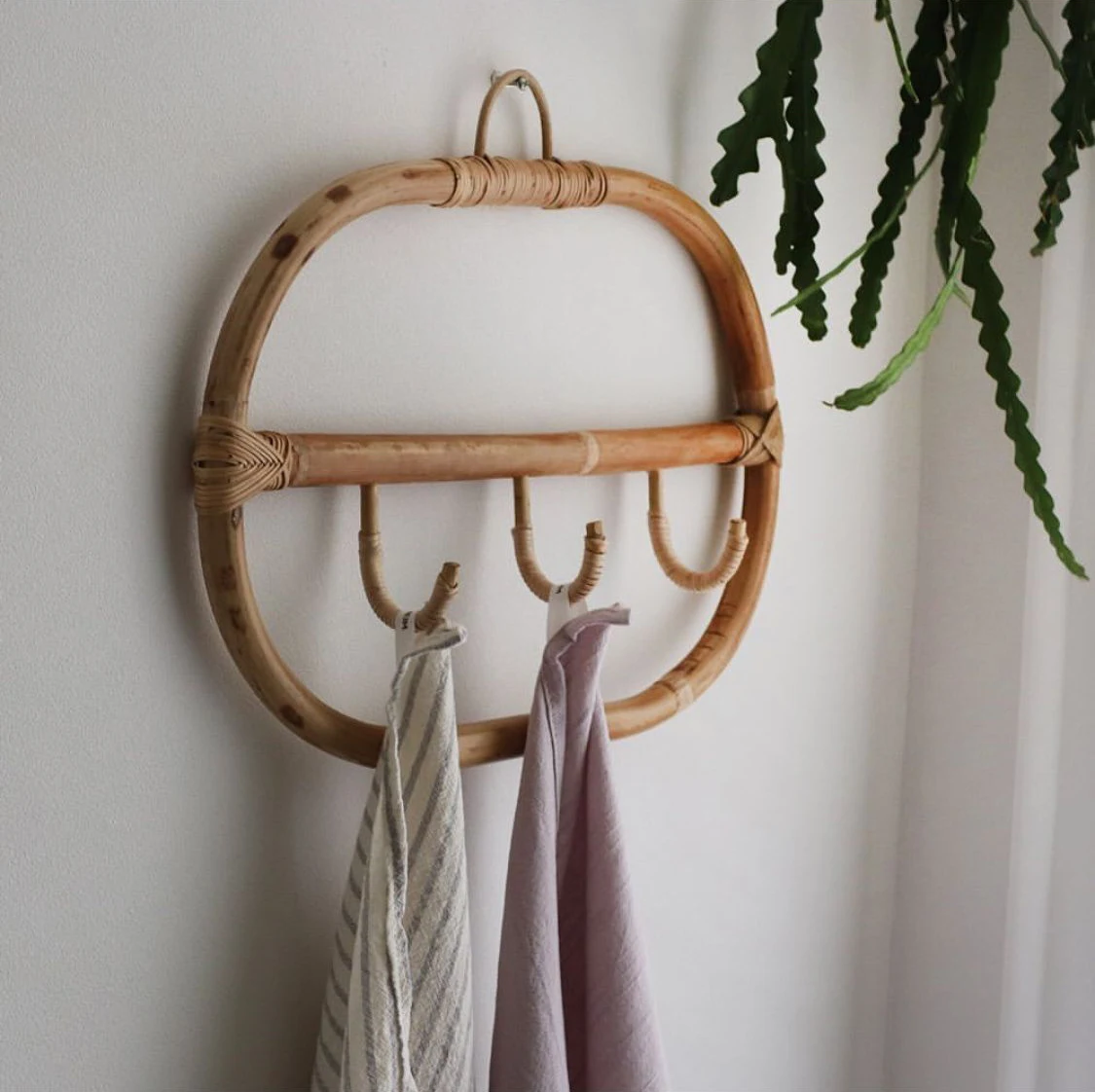 

Organizer Rack Room Rattan Rattan Clothes Hanger Vintage Decoration Hook Clothes Home Hat Kids Hooks Hanging Garments Wall Large
