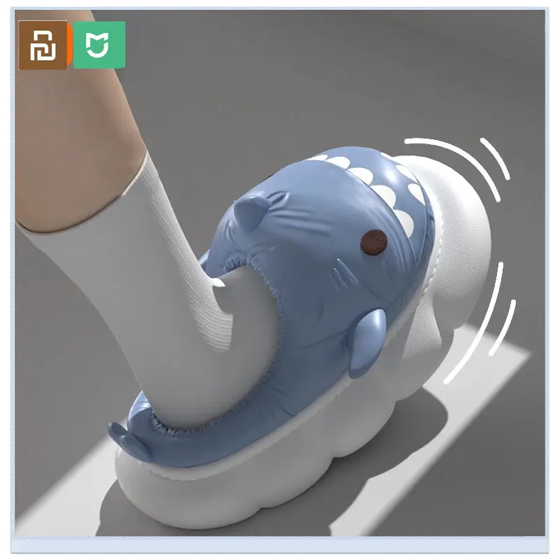 

Youpin Mijia New Women Winter furry slippers Shark Slippers Cross Fluffy Fur Slides Flat Indoor Floor Shoes Ladies Flip Flops