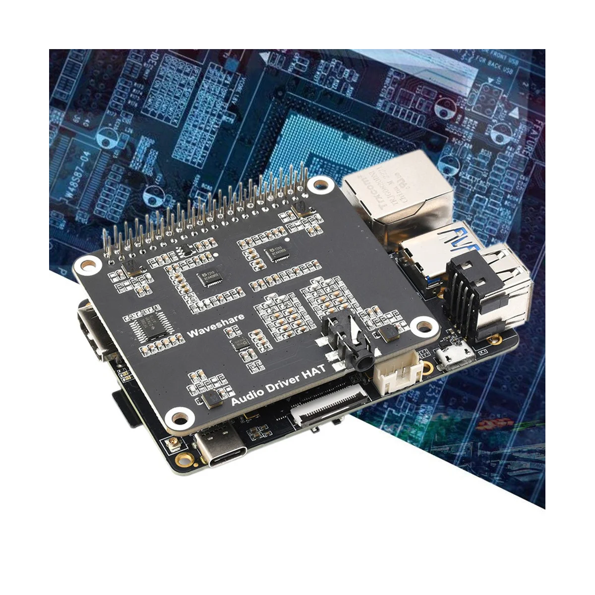 

For Sunrise X3 Pi Dedicated Stereo Codec Audio Driver Board Support Playback and Recording with Headphone and 4 Mic Port