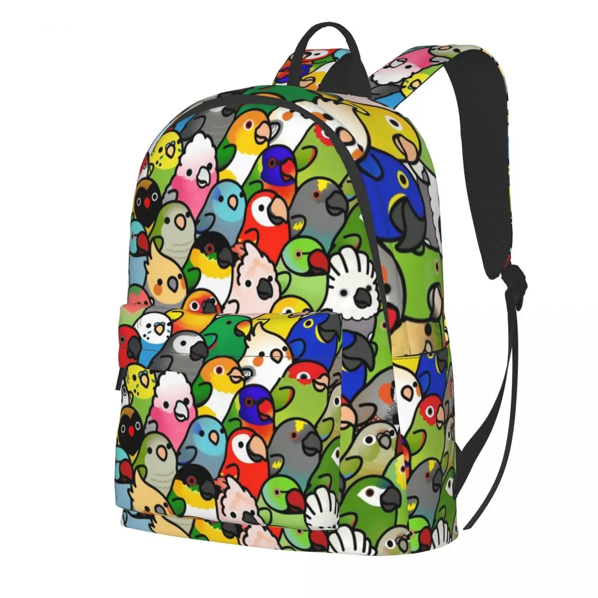 

Рюкзак, с принтом в виде птиц, прочный, разноцветный