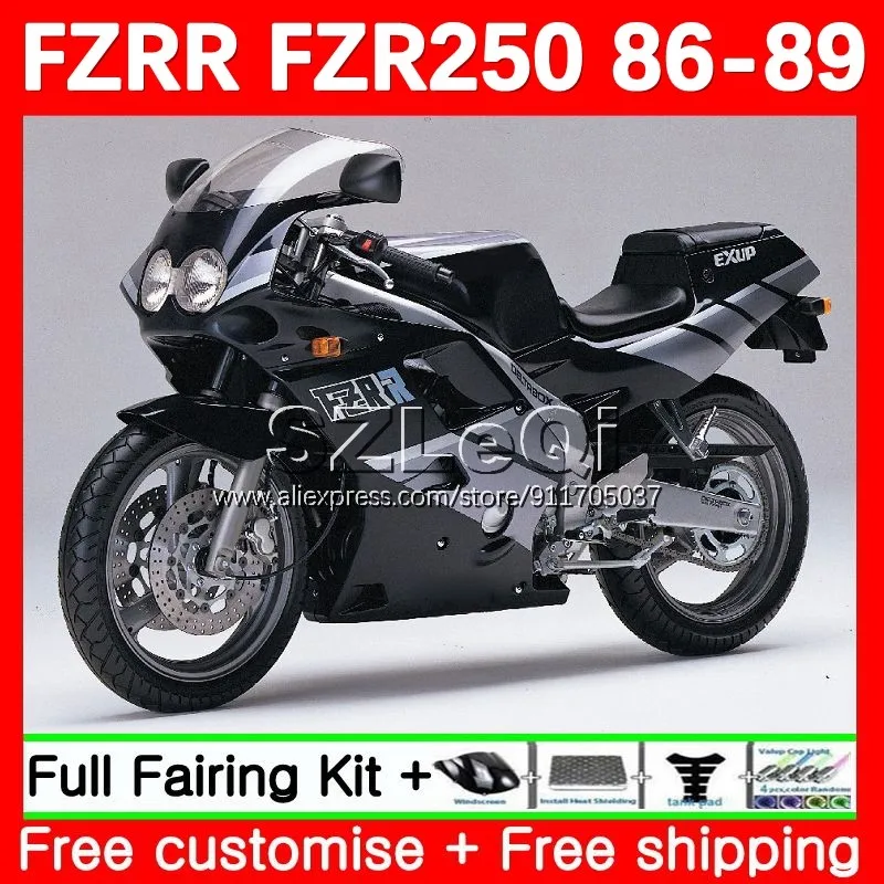 

Глянцевый черный обтекатель FZR250RR для YAMAHA FZR250 R FZRR FZR 250 250R FZR-250 RR 86 87 88 89 FZR250R 1986 1987 1988 149LQ.2