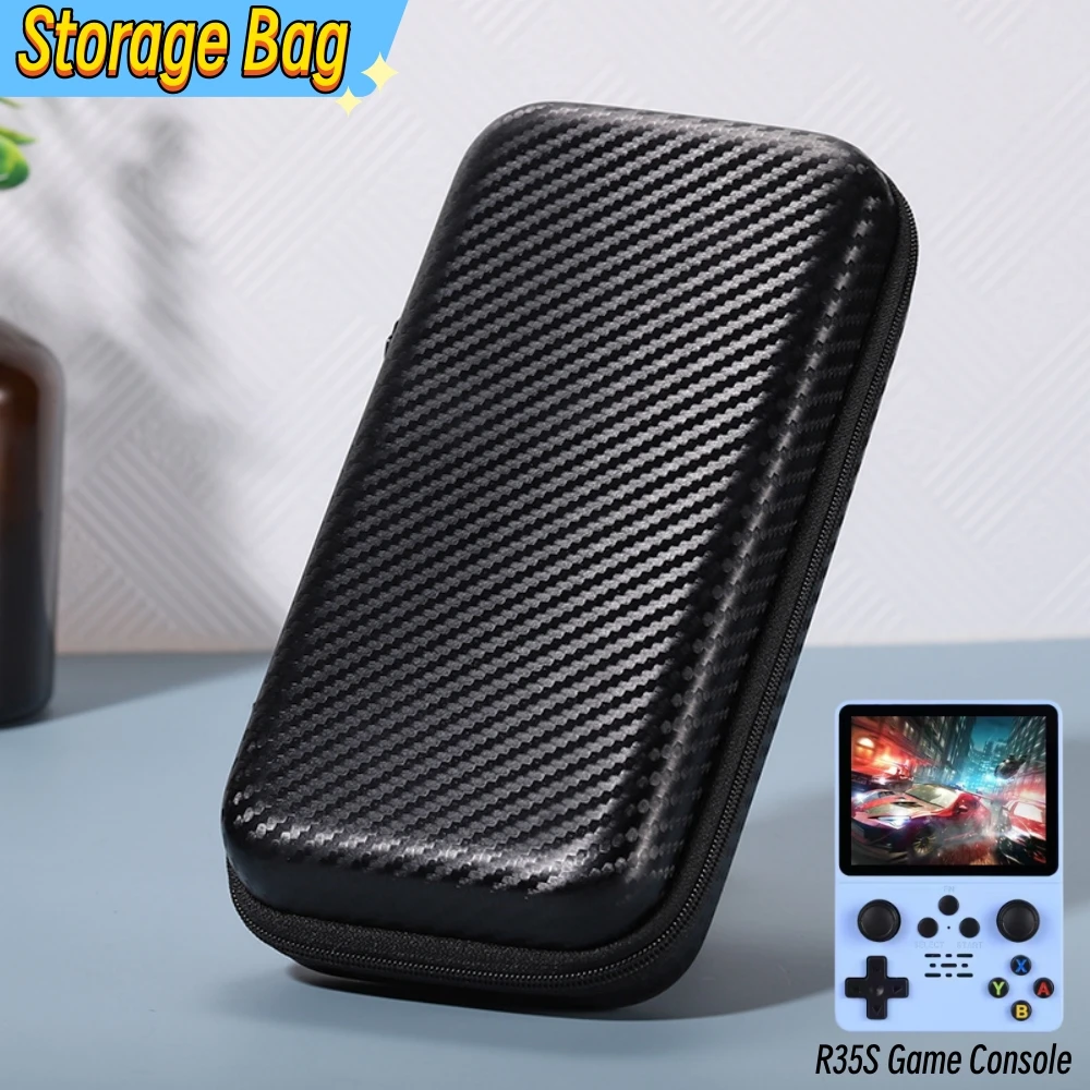 

Black Storage Bag For R35S Game Console For R36S Case Protective Case Large Capacity Travel Bag Handbag Dustproof