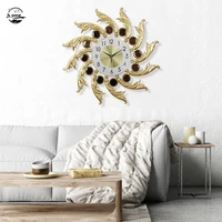 metal wall clock flower shape fashion silent personalized wall clock creative nordic home decoration living room battery relojes