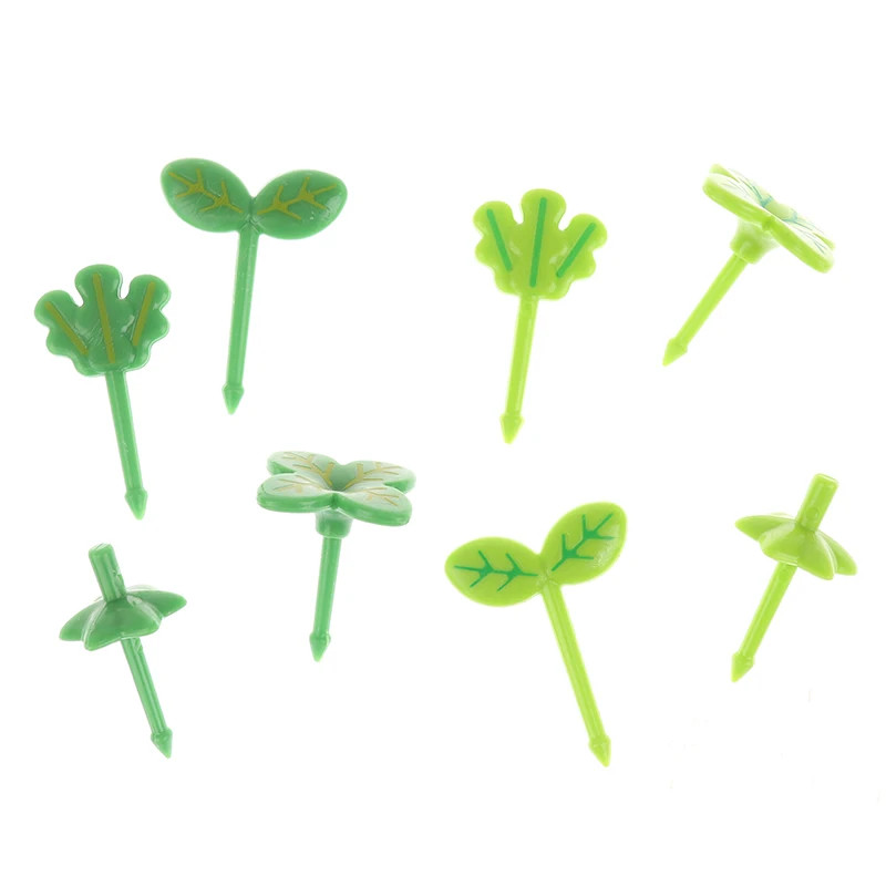 

8pcs Bento Vegetable Cute Mini Toddler Children Fruit Forks Toothpicks Kids Food Picks Decorativos Leaf Plastic Fruit Pick