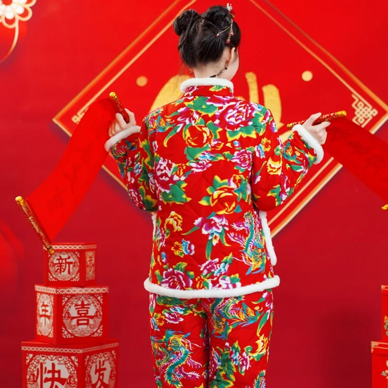 Пальто Северо-восточное с большими цветами хлопковое женская зимняя новая